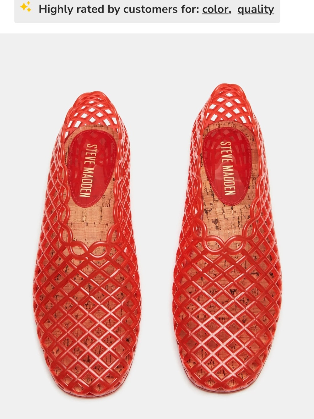 Steve Madden Red Lattice Ballet Flats